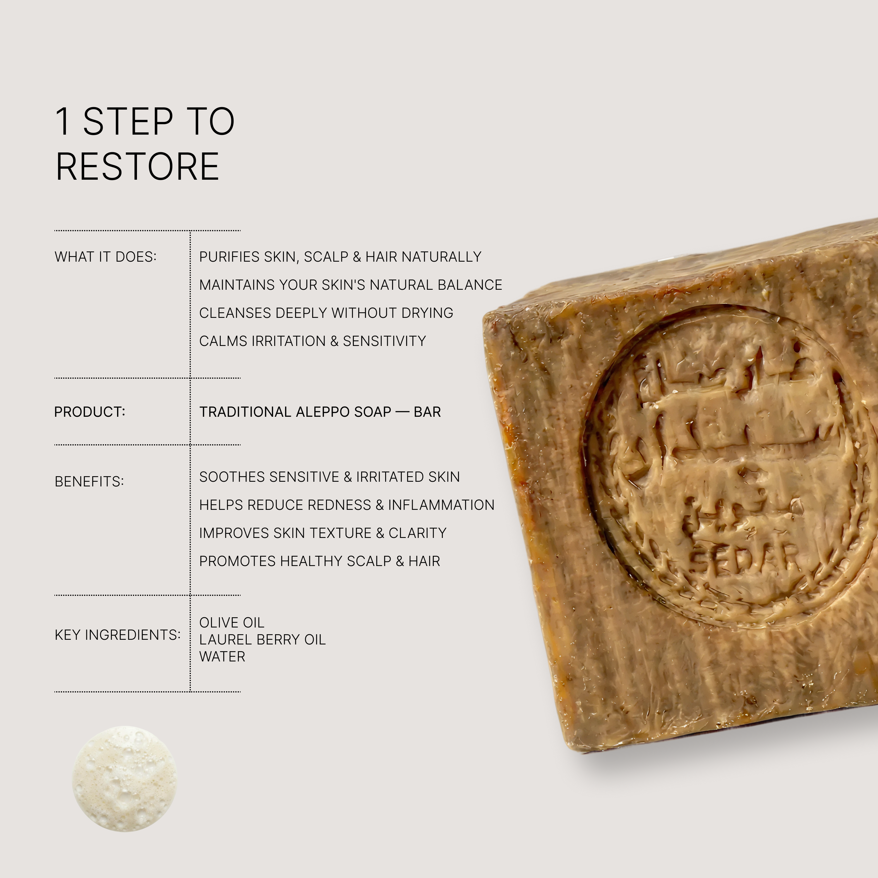 Noraya 30% Laurel Oil Handcrafted Aleppo Soap